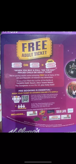 2 For 1 Merlin Attraction Entry *Online Code* Alton Towers, London Eye