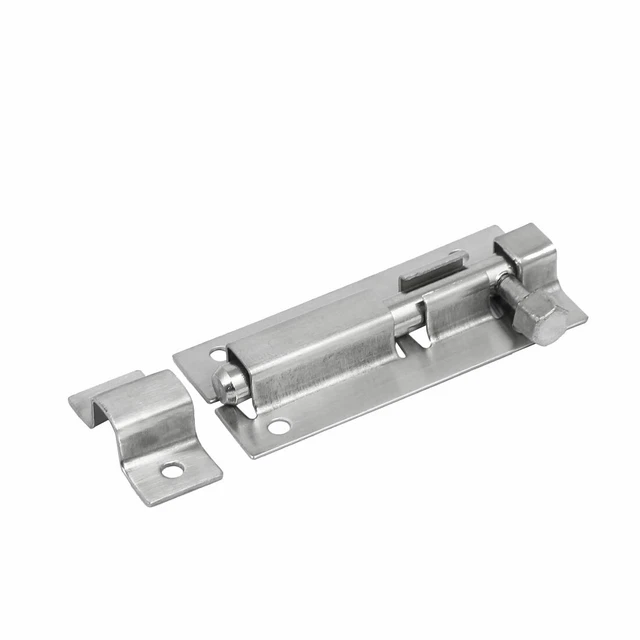 Wooden Door Stainless Steel Padlock Latch Sliding Lock Barrel Bolt 3-inch Long