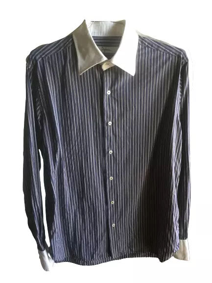 CAMICIA A RIGHE Ingram classico italiano puro cotone collo 15 3 4