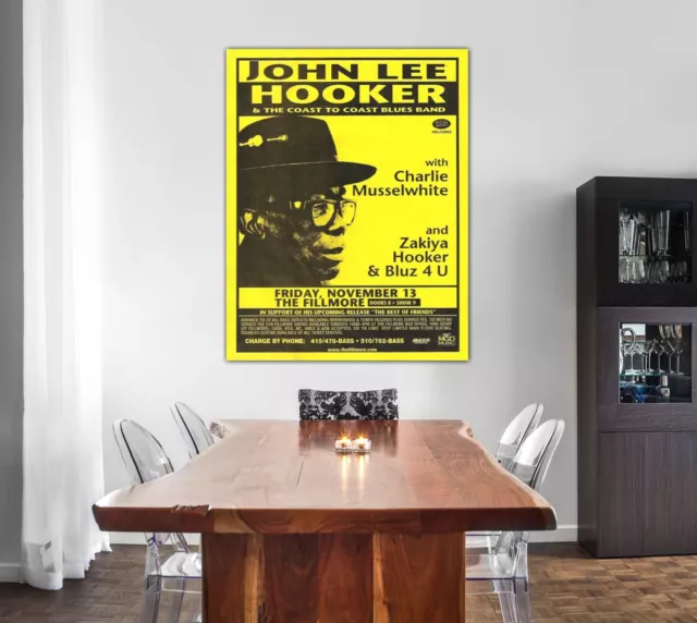 Vintage Music Poster Art - John Lee Hooker A4 A3 A2 A1 No0923