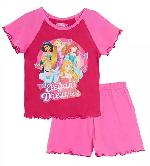 Girls Disney Princess Short Pyjamas Elegant Dreamer Shortie Ages 1-4 Years Pink