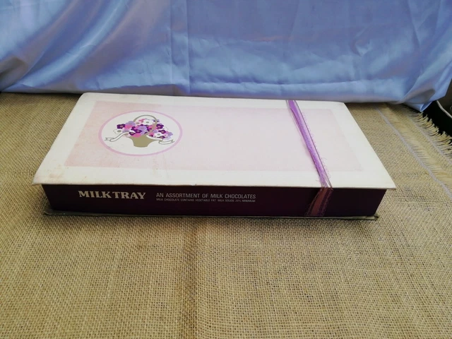VINTAGE LARGE 1960S Empty Cadbury's Milk Tray Box Flowers Ribbon £10.00 ...
