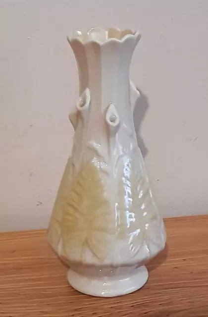 Belleek Nile Calla Lily Vase  6th Mark 1965-80 Yellow Floral  24cm