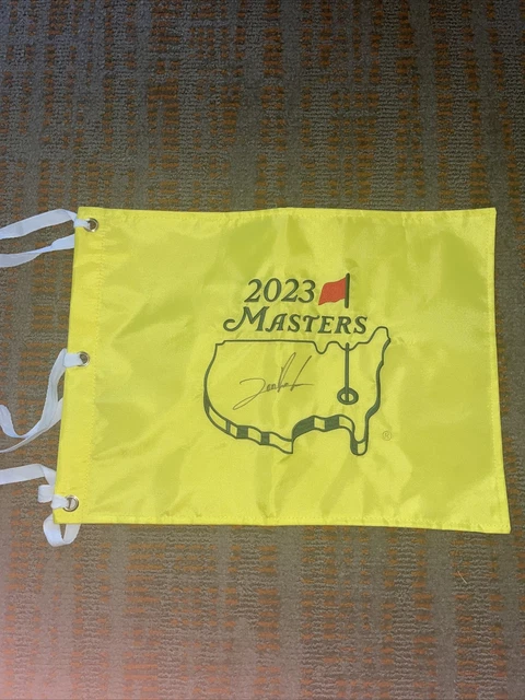 2023 Masters Jon Rahm Signed Autographed Pin Flag Winner Golf Golfer Pga