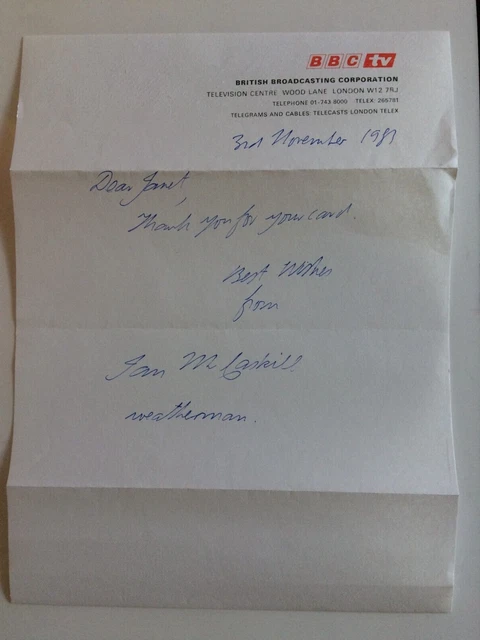 Ian McCaskill - Weather Presenter - Original Hand Signed Autograph