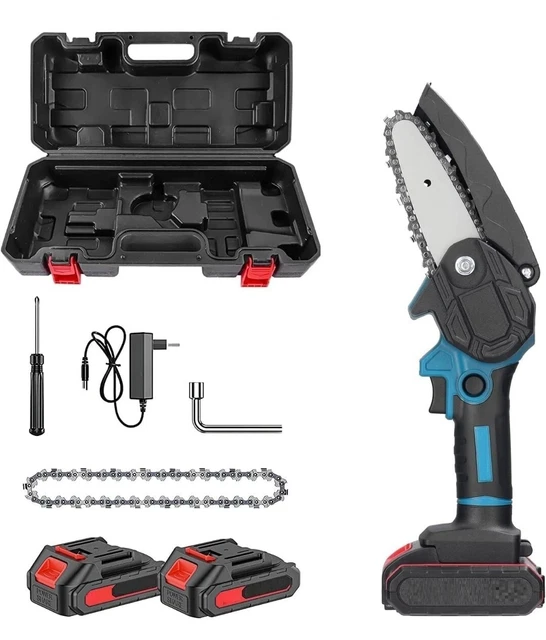 Mini Motosega A Batteria 24V Oxford Garden - 2 Batterie, Lama 10cm, Borsa Inclusa