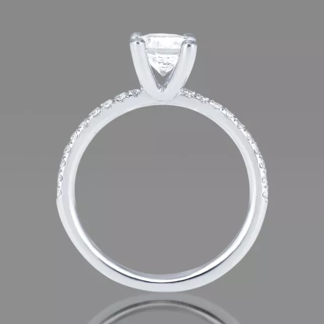 D/IF Man Made Diamond Engagement Ring 2 1/2 Carat Round Cut 18K White Gold
