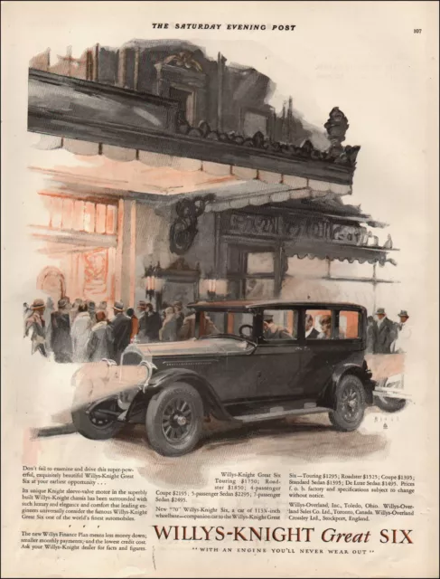 1926 Vintage ad Willys-Knight Great Six retro Car Auto Vehicle Art Very RARE