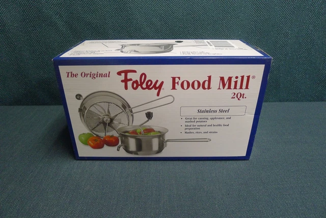 Nuevo molino de alimentos Foley 50024 acero inoxidable 2 cuartos