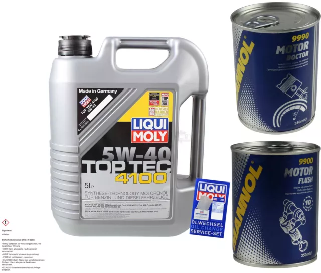 5L Liqui Moly Top Tec 4100 5W-40 mannol Motor Flusch Motor Doctor