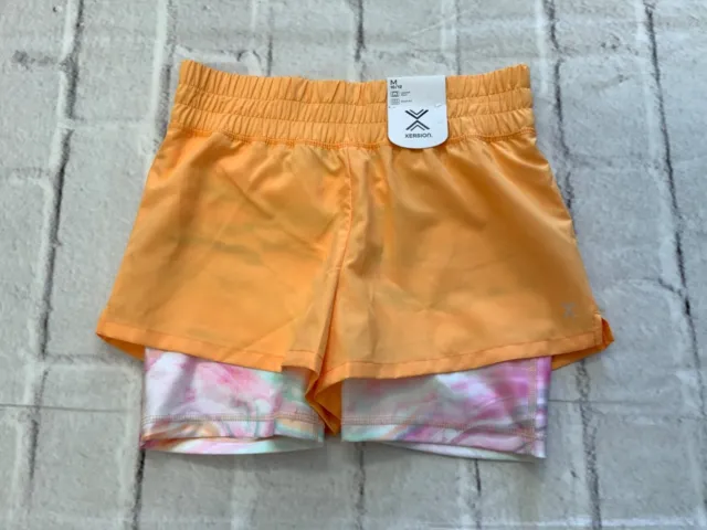 Xersion Mid-Rise Layered Shorts, Big Girl's Size M, Mango NEW MSRP $30