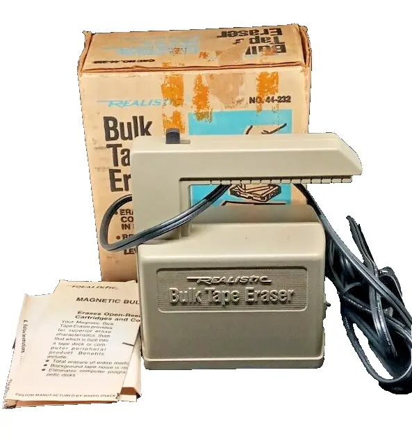 REALISTIC MAGNETIC BULK Tape Eraser 44-210 Radio Shack Vintage Complete in  Box £23.66 - PicClick UK