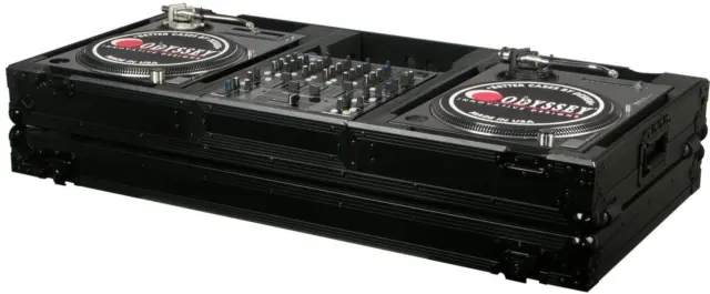 Odyssey FZBM12WBL Black Label Universal Turntable DJ Coffin with Wheels