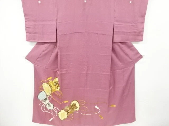 6571156: Japanese Kimono / Vintage Iro-Tomesode / Embroidery / Drum Pattern