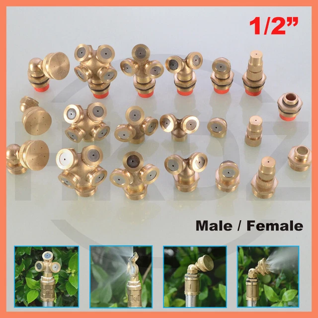 Melairy 5 Pièces 4-Trous Buse Brumisation PulvéRisation En Laiton, 1/2 BSPF Buse