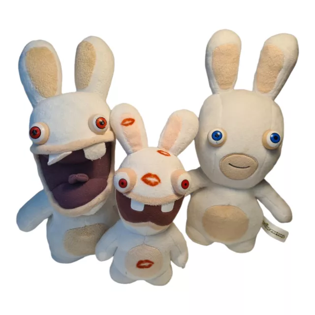 Les Lapins Crétins - Lot De 3 Peluches Doudous Ubisoft - Tres Bon Etat!