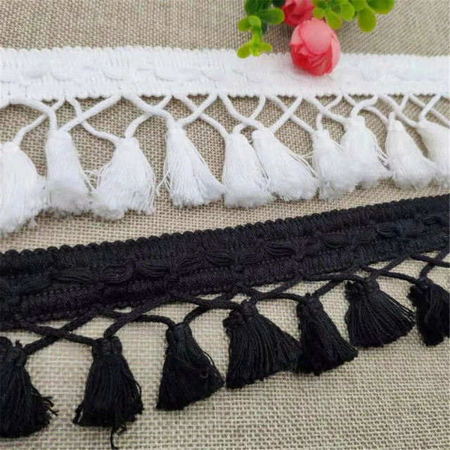 Fringe Bridal Saree Tassel Lace Trim Ribbon Wedding Fabric Sewing Craft Cotton