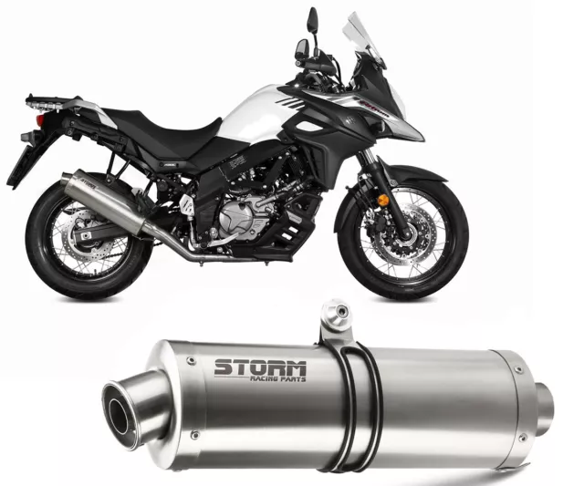 Exhaust Storm by Mivv Muffler Oval Steel for Suzuki Dl V-strom 650 2017 > 2023