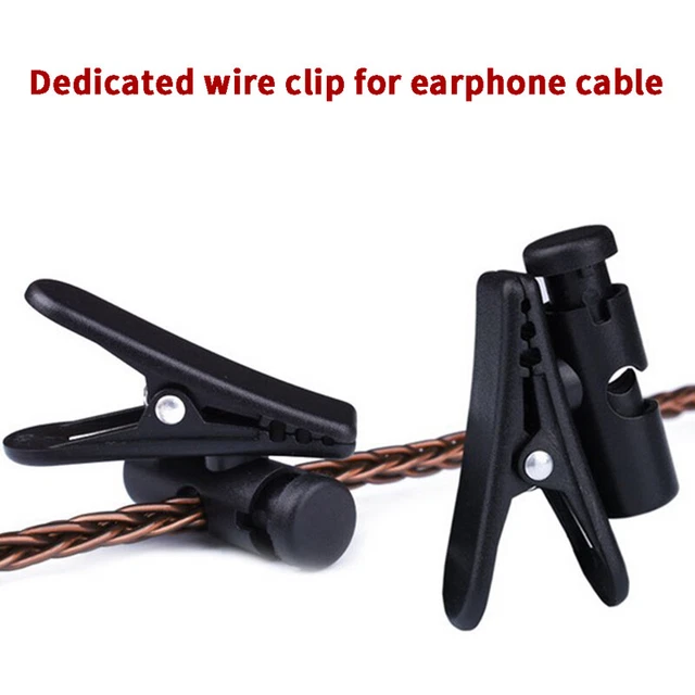 HEADPHONE EARPHONE CABLE Wire Cord Clip Nip Clamp Collar Lapel Shirt