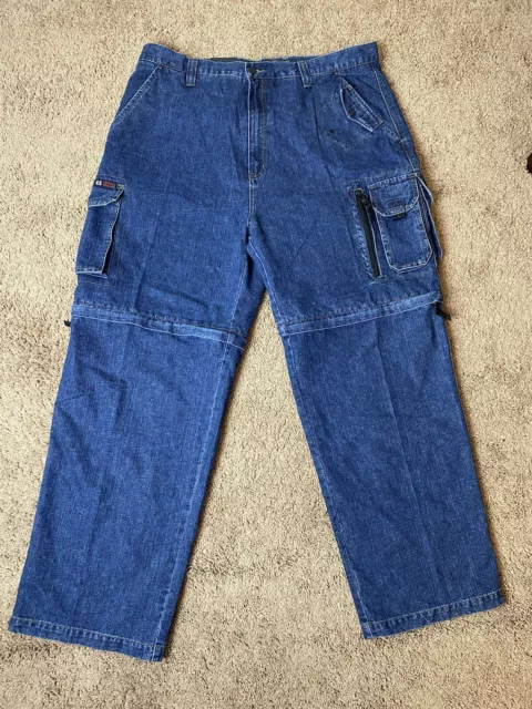 VINTAGE OTB ONE Tough Brand Jeans 40X32 Zip Short Rave Skate