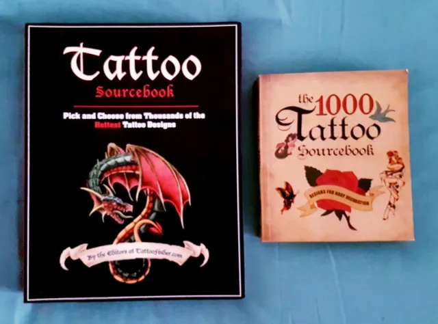 2 x Tattoo Design Reference Source Books New Ex Display RRP £37 Body Art Ink