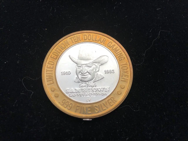 Sams Town Las Vegas $10 TEN Dollar Gaming Token .999 Fine Silver Sam Boyd #1