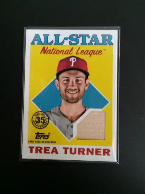 Trea Turner player used bat patch baseball card (Los Angeles Dodgers) 2022  Topps Heritage #CCTT