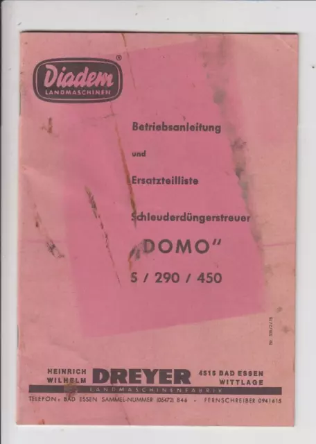 Diadem Landmaschinen Dreyer Bad Essen Wittlage Schleuder-Düngerstreuer DOMO 1975