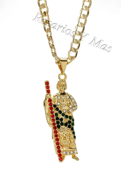 Collana Con Ciondolo Medaglia Di San Giuda Placcata Oro 14K E Cristalli 1081407 Collana Con Ciondolo Medaglia Di San Giuda Placcata Oro 14K E Cristalli 1081407