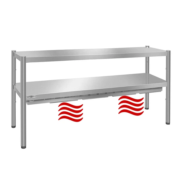 Wärmebrücke PREMIUM - 1800x370mm - mit 2 Etagen - Höhe: 725mm | GGM Gastro
