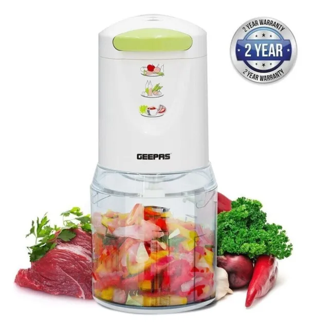 Mini Lebensmittelhäcksler Verarbeitung Fleisch Gemüse Multi Mixer 0,5 l Glas Geepas