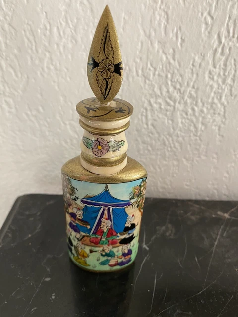 Flacon Parfum XIX en os peint origine ottomane