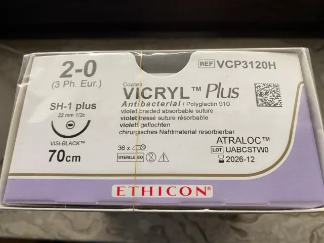 Ethicon Nahtmaterial Vicryl Plus 2/0  original verpackt neu, Restbestand 12-2026