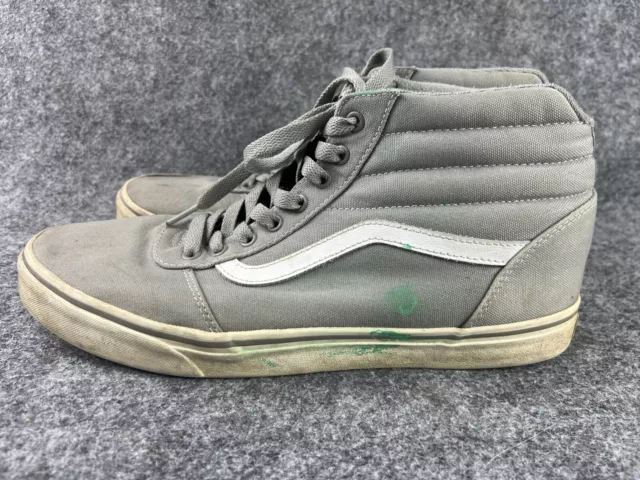 VANS Off The Wall Sneakers Men's 12 Gray High Tops Old Skool Skater Lace Up
