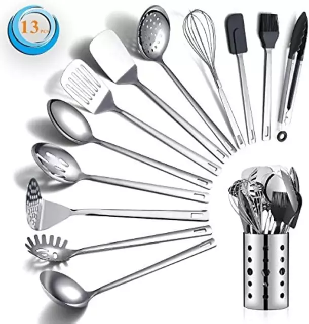 Set Di Utensili Da Cucina in Acciaio Inossidabile 13 Pezzi, Set Di Cucchiai Da C