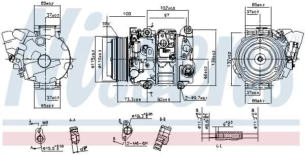 Nissens (890143) Kompressor, Klimaanlage für LEXUS