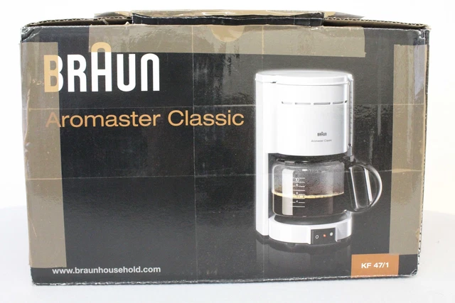 BRAUN KF 47/1 WEISS KAFFEEMASCHINE AROMASTER CLASSIC Neu Rechnung MwSt 2