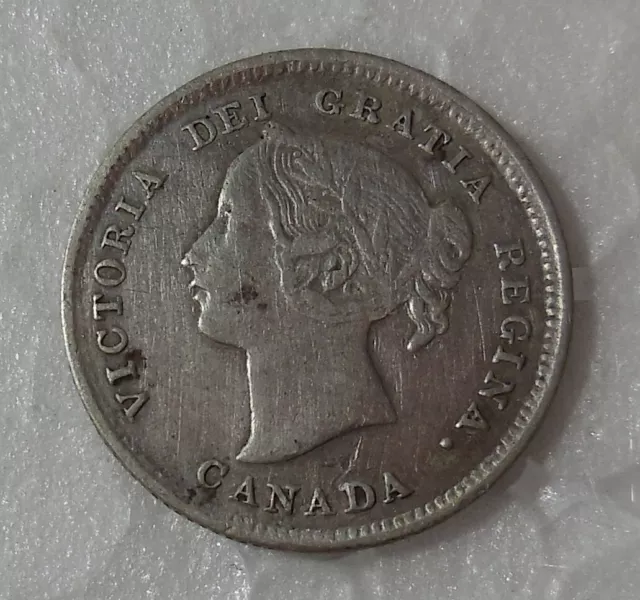 1894 Canada 5 Cents Silver Coin Low Mintage Date Nice Detail Reverse Scrapes