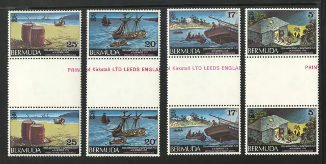 M4883 Bermuda 1975 SG335/8 - 1975 Gunpowder Plot in GUTTER pairs.