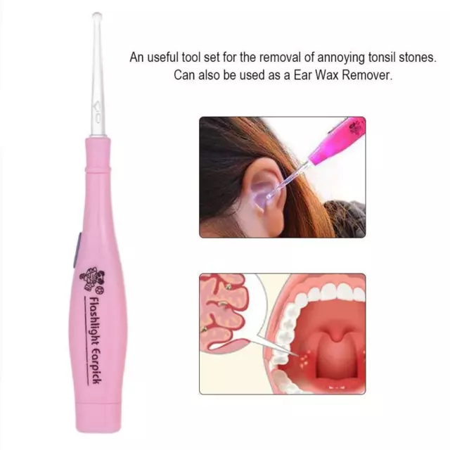 Tonsil Stone Remover Kit LED Light Longer Handle Kits Pick +Irriga