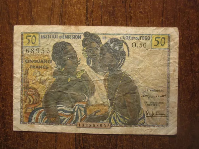 Nd (1956) French West Africa A.o.f. Et Du Togo 50 Francs