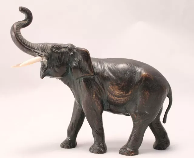 Antique Austrian Bronze Elephant Figurine Signed "Ulla"