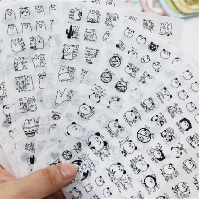 6Pcs Cute Panda Pvc Sticker Note Scrapbooking Diary Decoration Label Toys D_LN