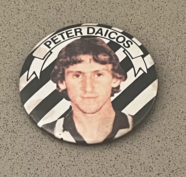 Peter Daicos badge VFL 1980'S original - Collingwood Magpies Victoria Park AFL
