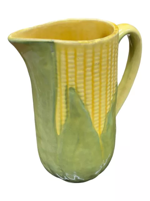 Vintage SHAWNEE POTTERY CORN KING Yellow & Green Large 40oz Pitcher #71