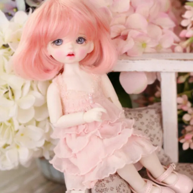Full Set BJD Doll 1/6 Ball Jointed Girl With Face Makeup Eyes Wig Clothes Dress