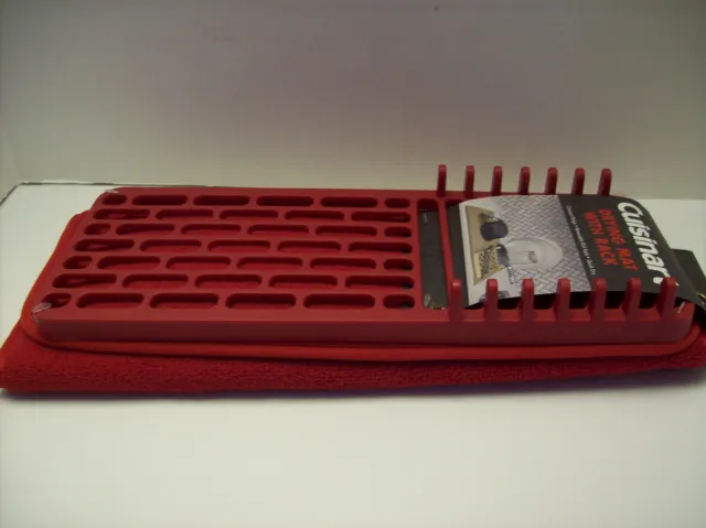 Brand New Red Cuisinart Dish Drying Mat With Rack
