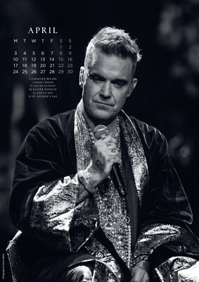 ROBBIE WILLIAMS CALENDARIO 2023, mese da visualizzare calendario da