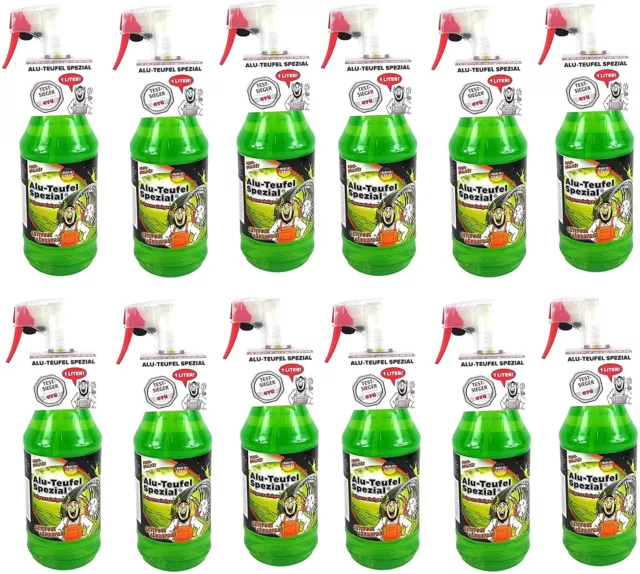 12 x TUGA CHEMIE Alu-Teufel Spezial Felgenreiniger-Gel grün je 1L, 12 Liter