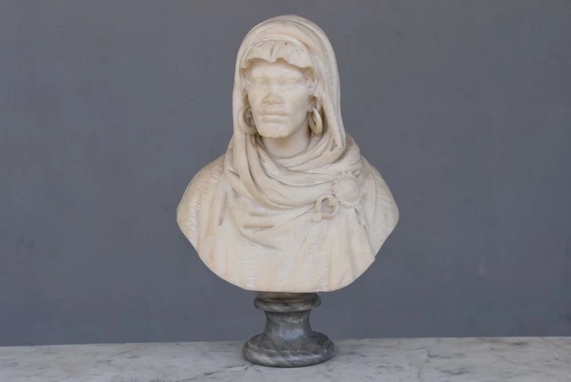 Bustes orientalistes en marbre de Carrare XIXème (paire) 2
